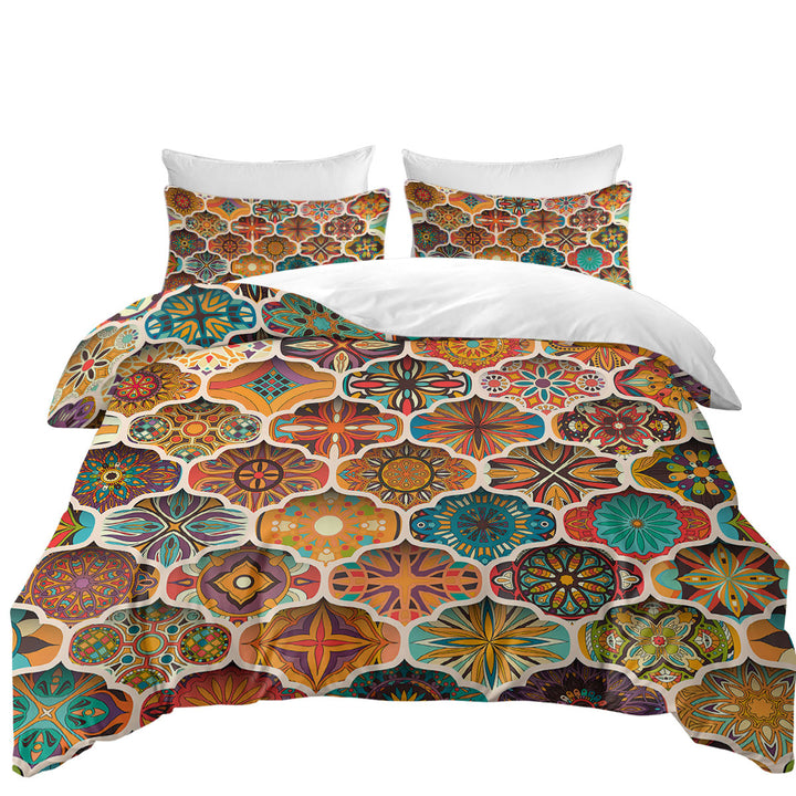 A Bunch of Colorful Moroccan Designs Coverlets