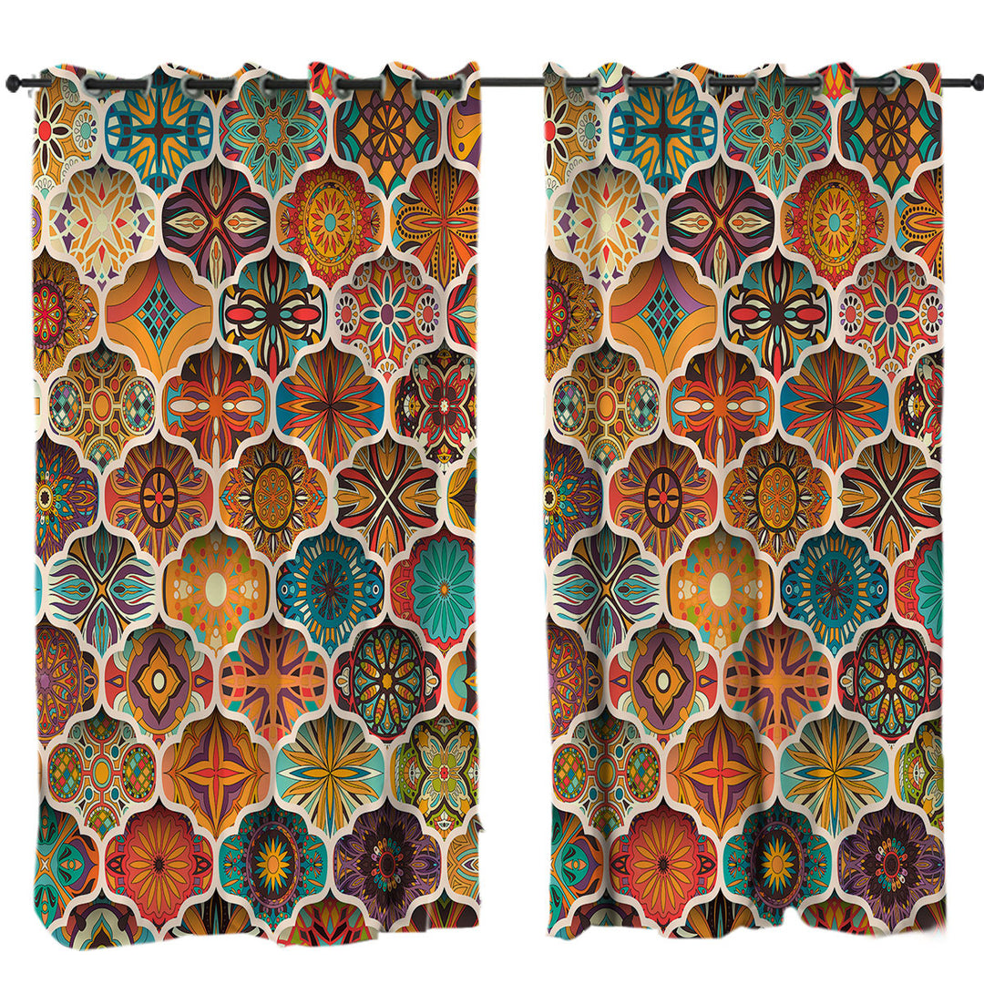 A Bunch of Colorful Moroccan Designs Curtains for Bedroom