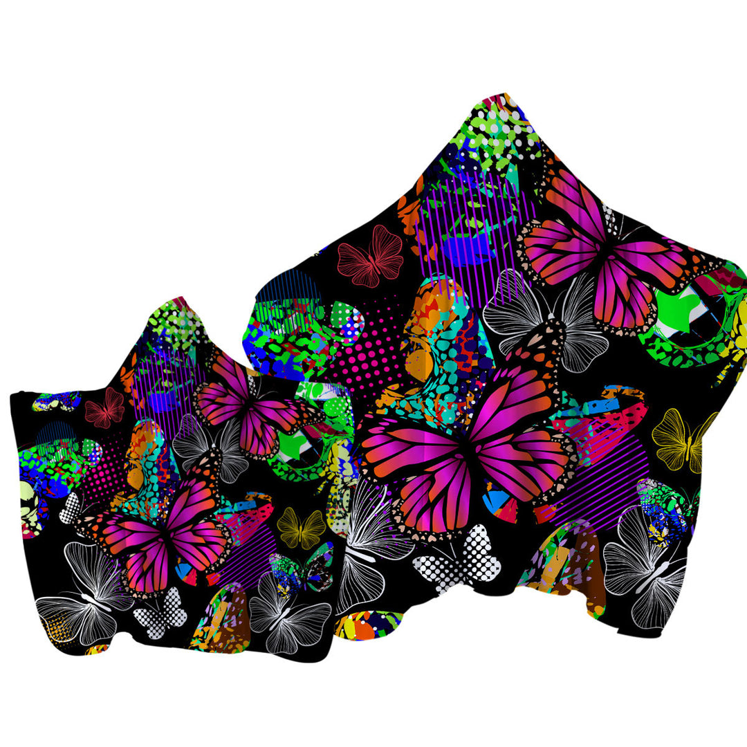 A Riot of Colorful Butterflies Towel Hoodie