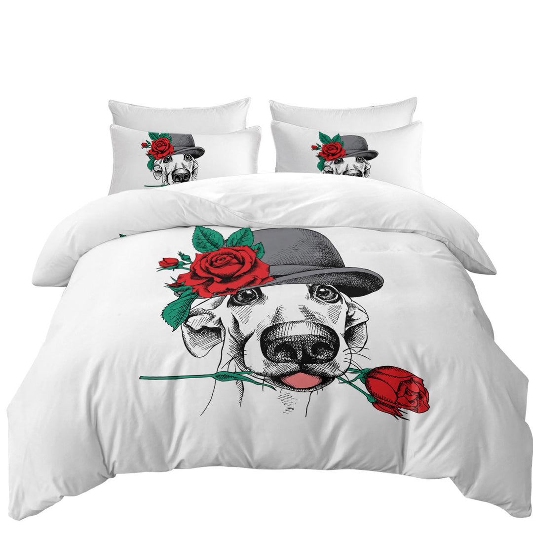 A Romantic Gentleman Dog Queen Size Duvet Cover