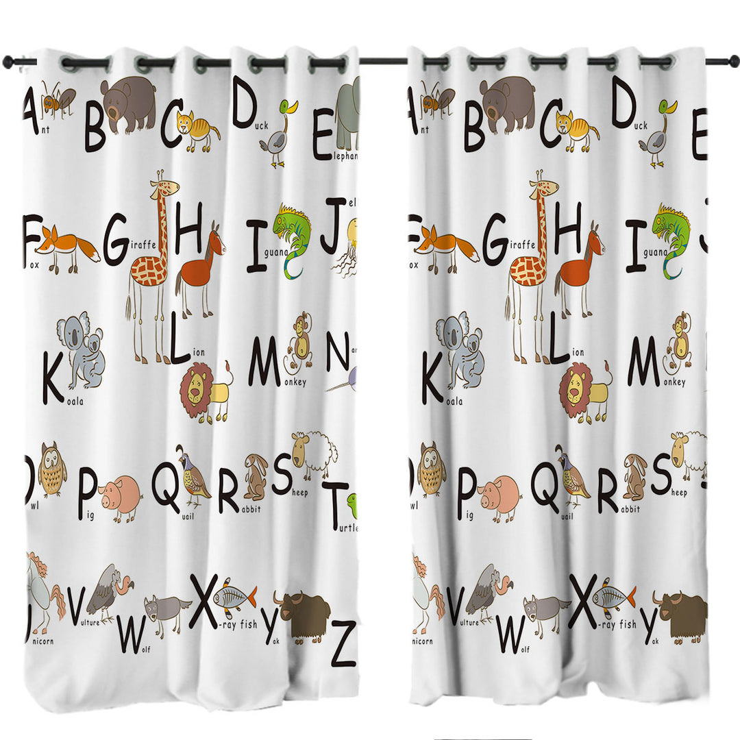 ABC Alphabet Kids Characters Curtain