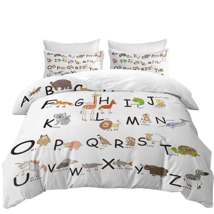 ABC Alphabet Kids Characters Duvet Cover