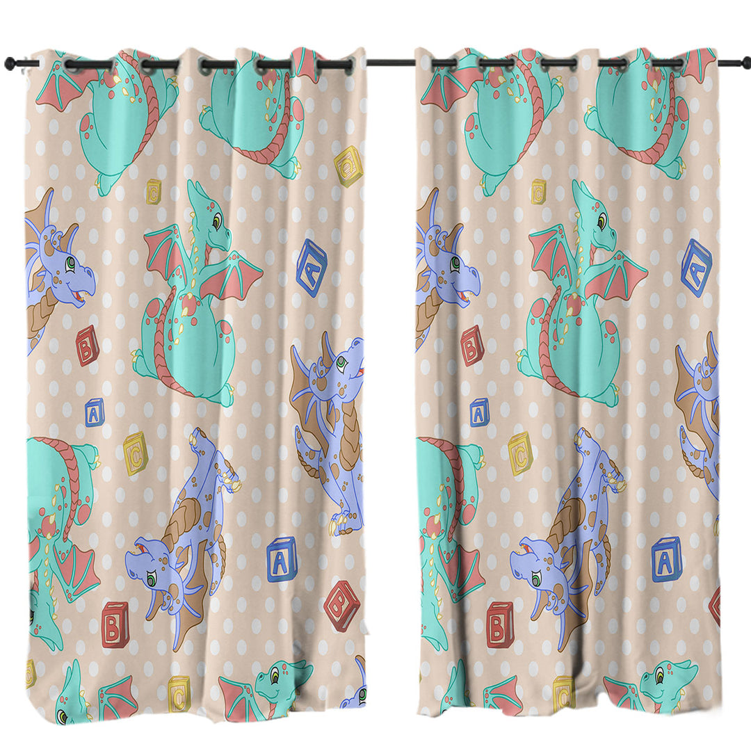 ABC Boys Dragon Pattern Drapery