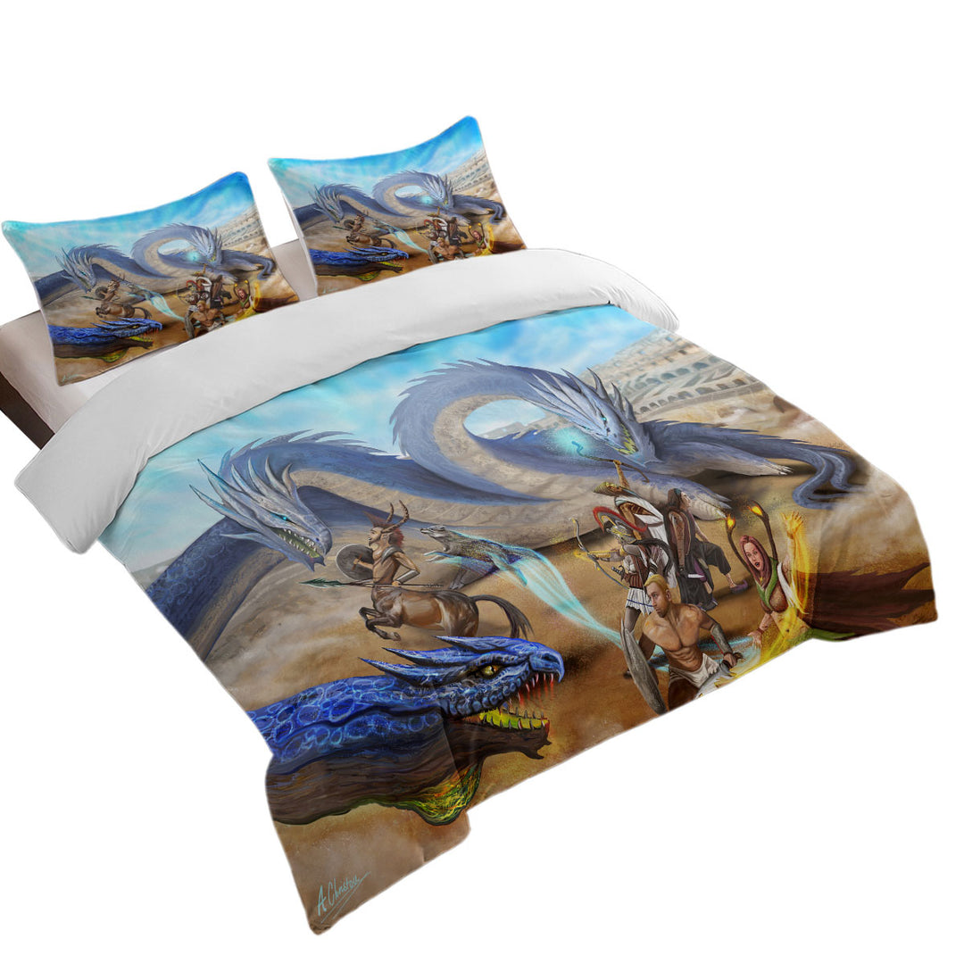 Action Fight Scene Fantasy Art Duvet Cover