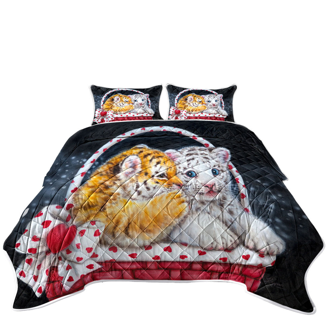 Adorable Animals Art for Kids Whisper Tiger Cub Quilt