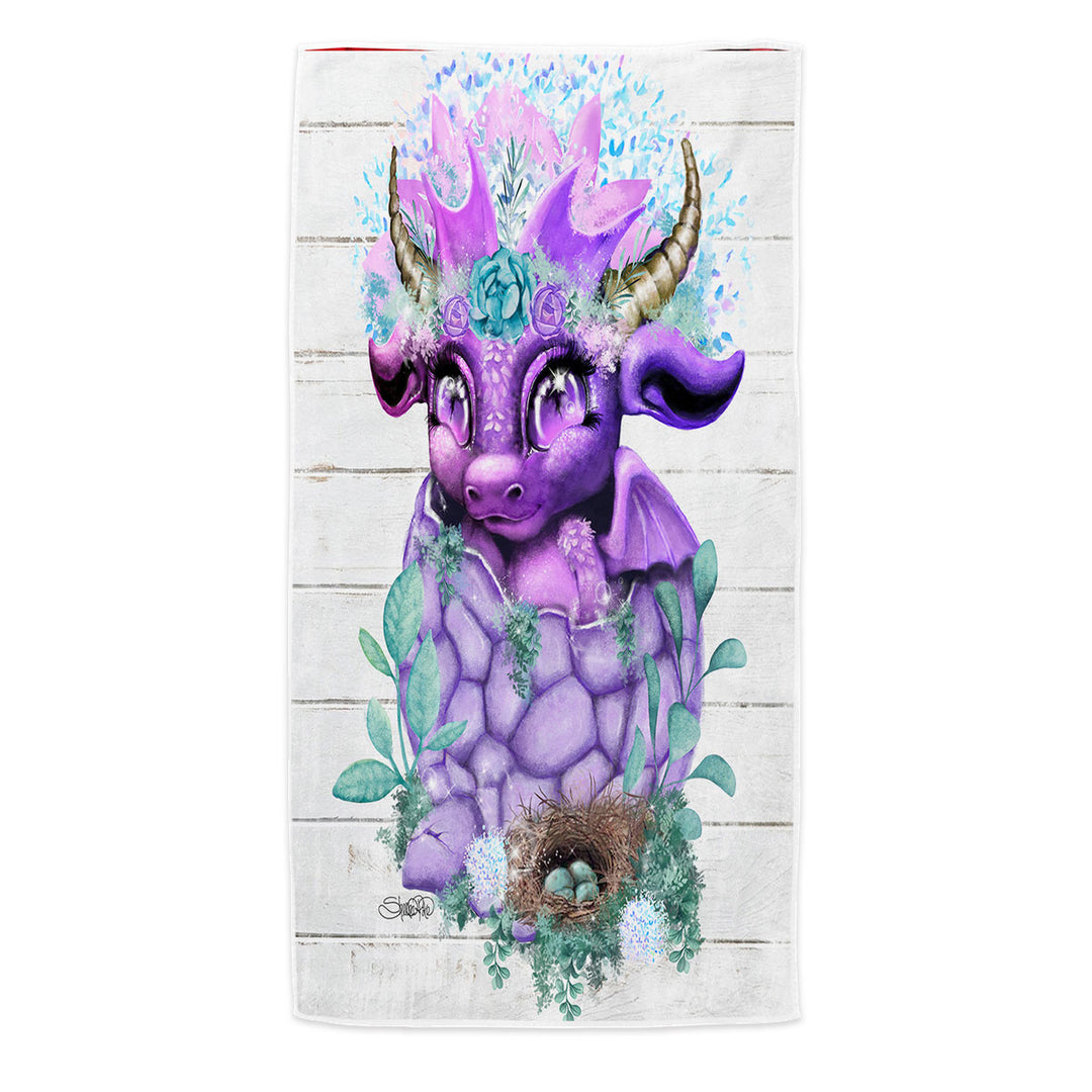 Adorable Beach Towels Fantasy Art Spring Lil Dragon