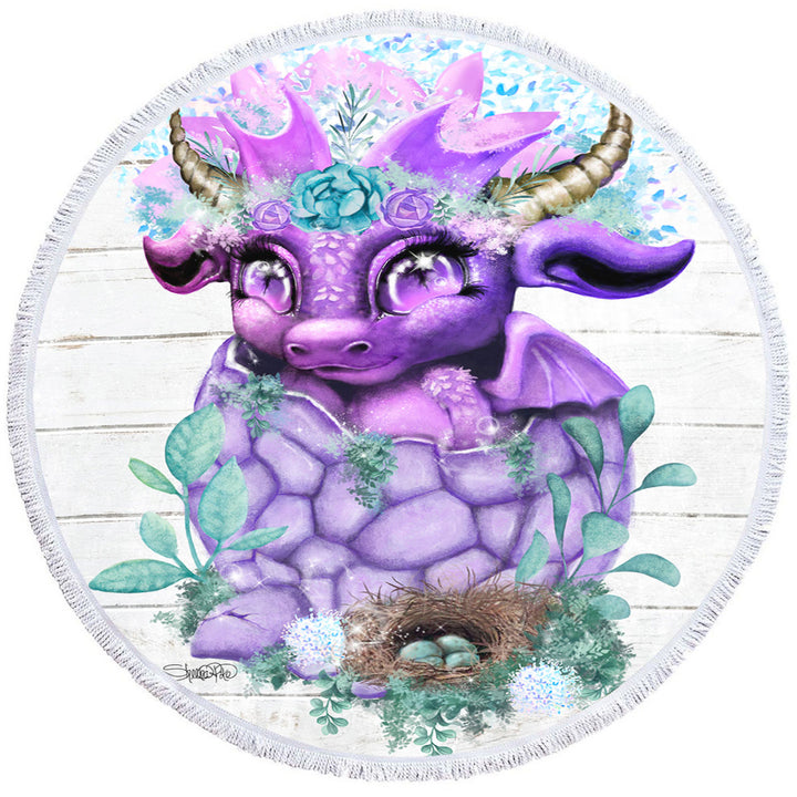 Adorable Big Beach Towels Fantasy Art Spring Lil Dragon