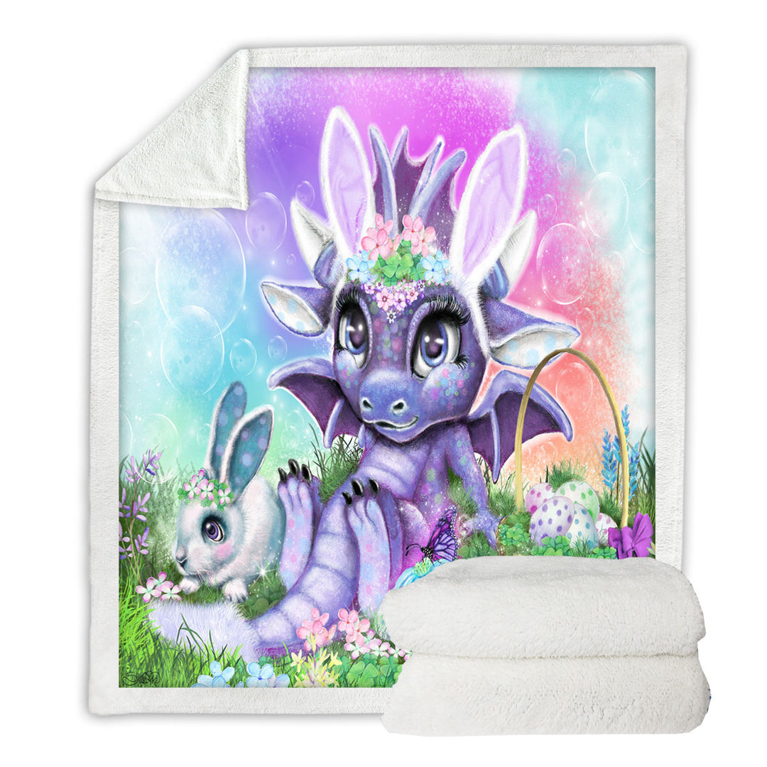 Adorable Couch Throws Garden Easter Bunny Lil Dragon