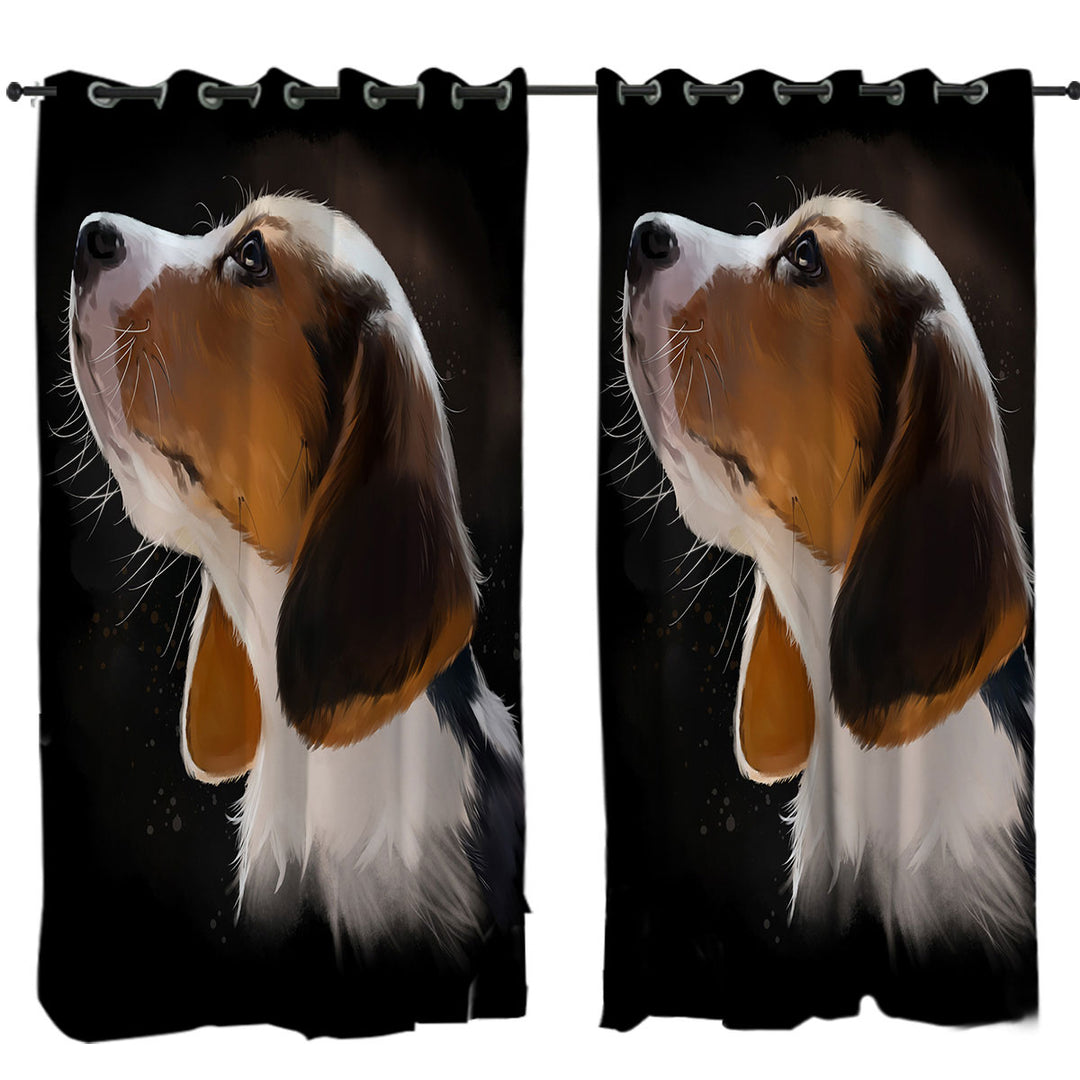 Adorable Dog Portrait Curtains