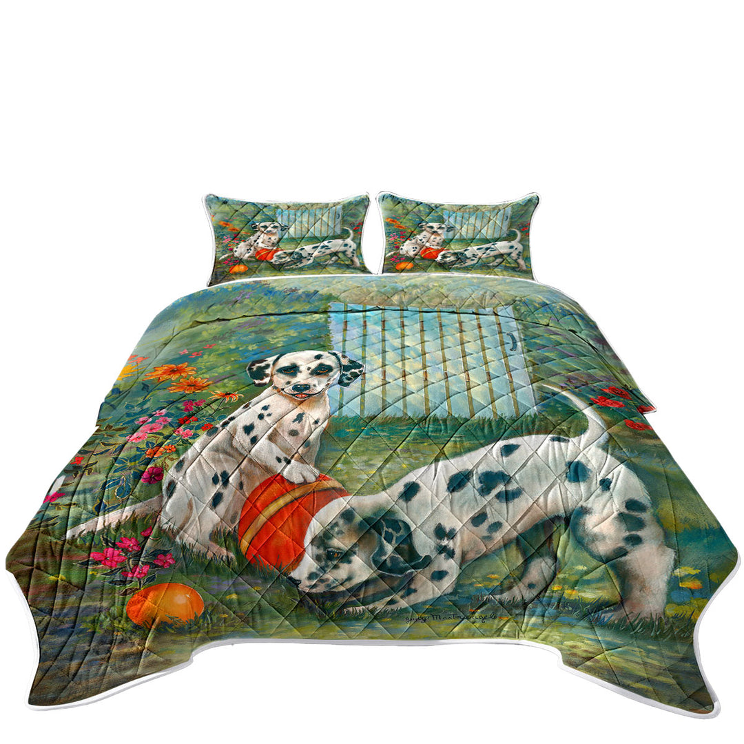 Adorable Dogs Art Cute Dalmatians Daybed Covers Sets