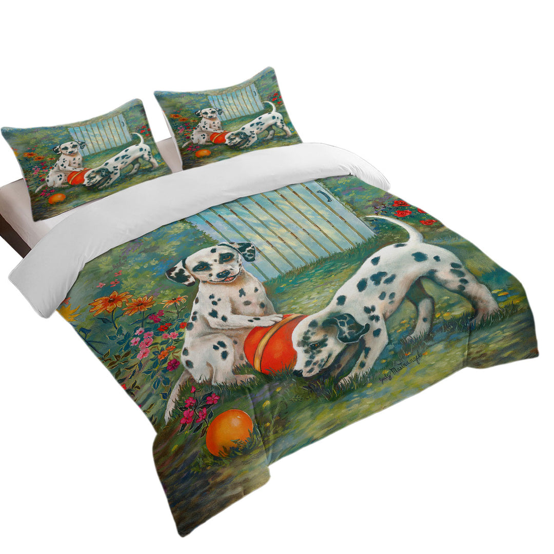 Adorable Dogs Art Cute Dalmatians Quilt Cover Sets