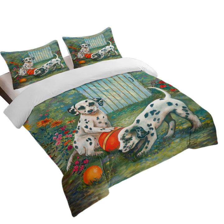 Adorable Dogs Art Cute Dalmatians Quilt Cover Sets