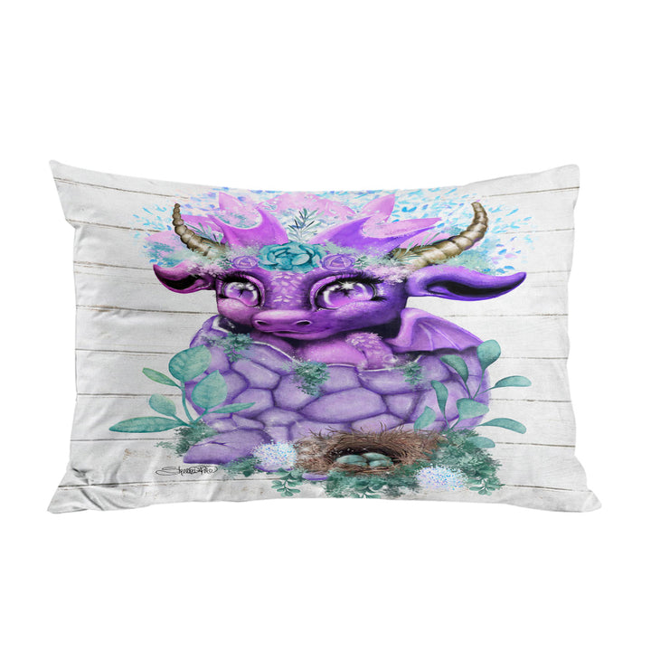 Adorable Fantasy Art Spring Lil Dragon Pillowcase