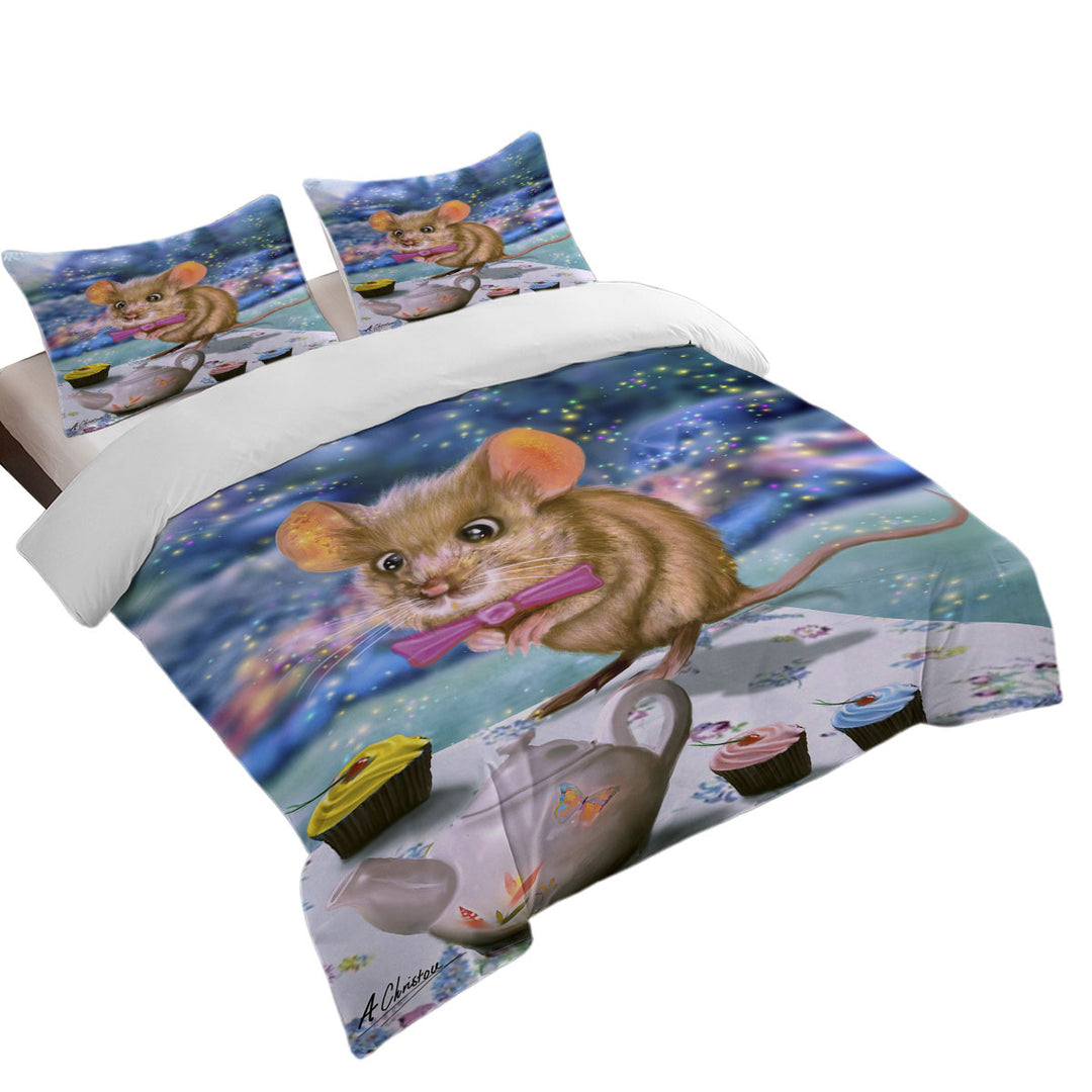 Adorable Mouse Dormouse for Kids Coverlet