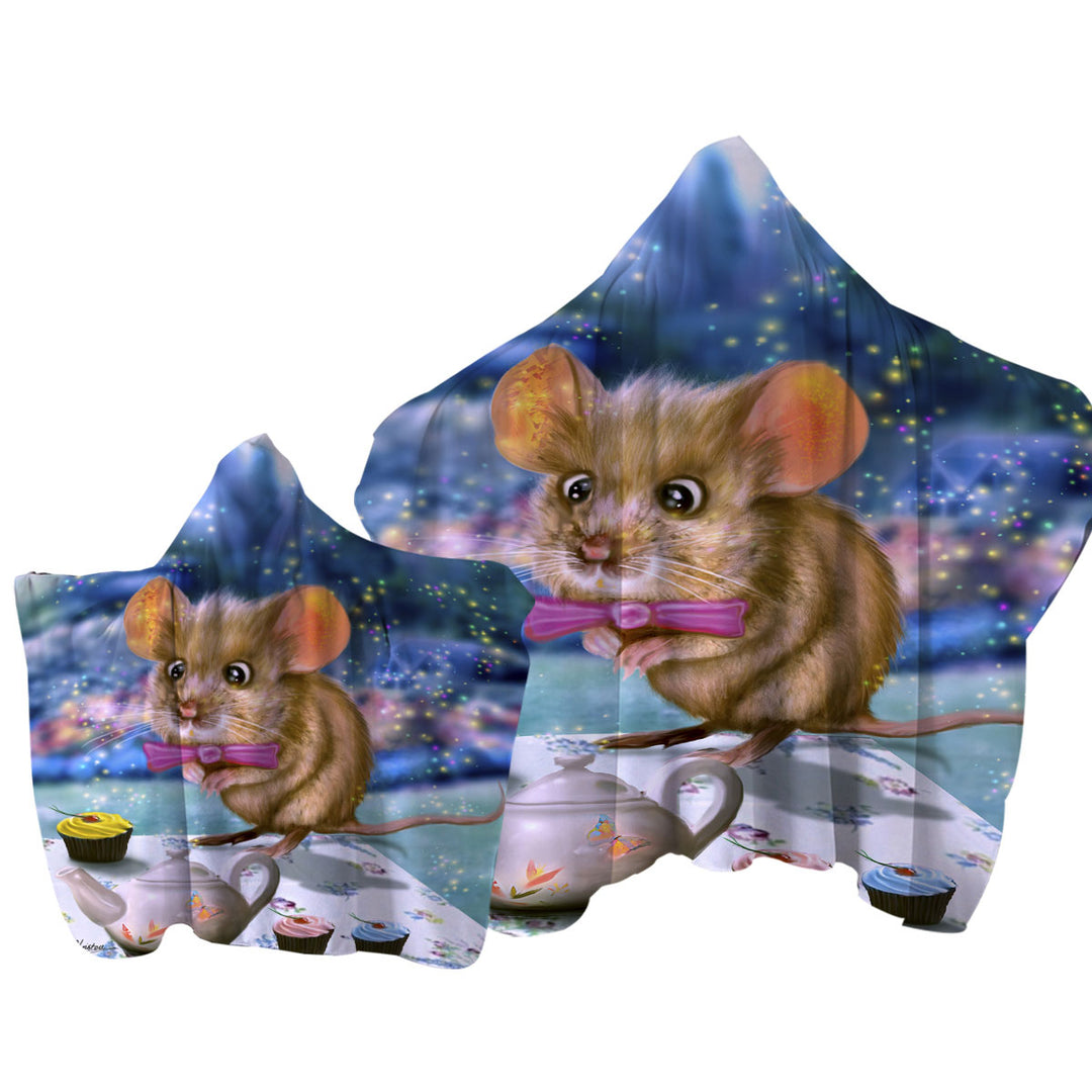 Adorable Mouse Dormouse for Kids Towel with Hood