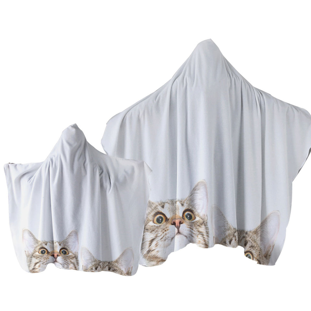 Adorable Peeking Cats Towel Hoodie