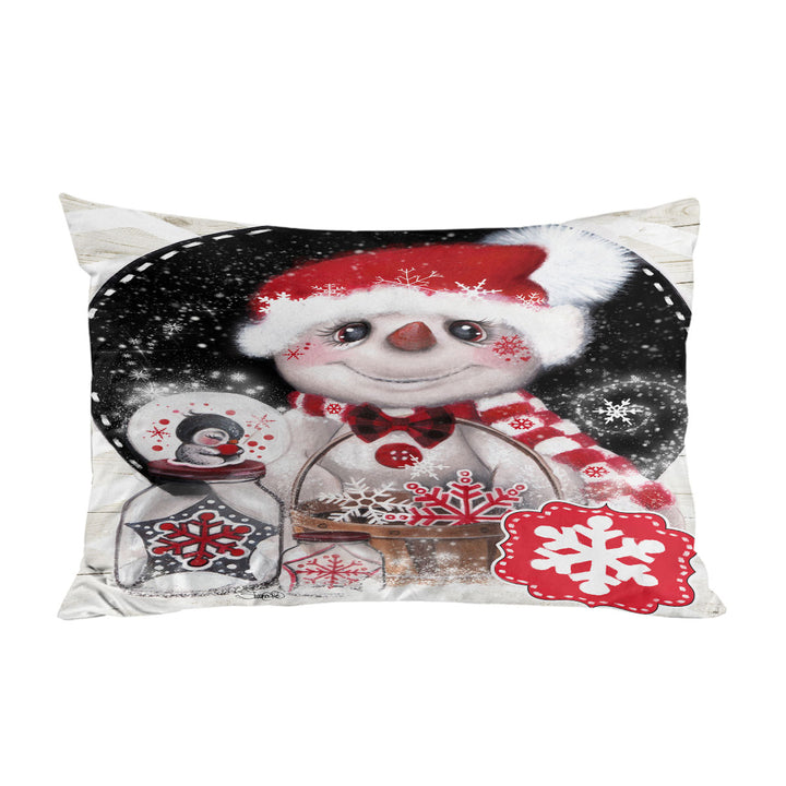 Adorable Pillowcases for Christmas Snowflake Wishes Snowman