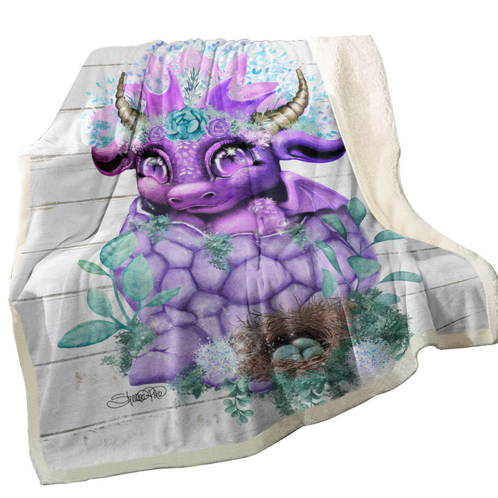 Adorable Sofa Blankets Fantasy Art Spring Lil Dragon