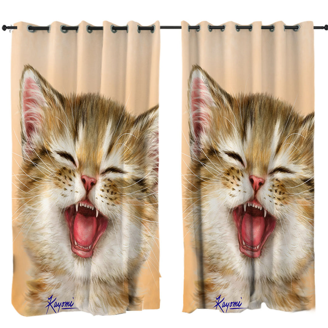 Adorable for Children Laughing Kitten Curtains