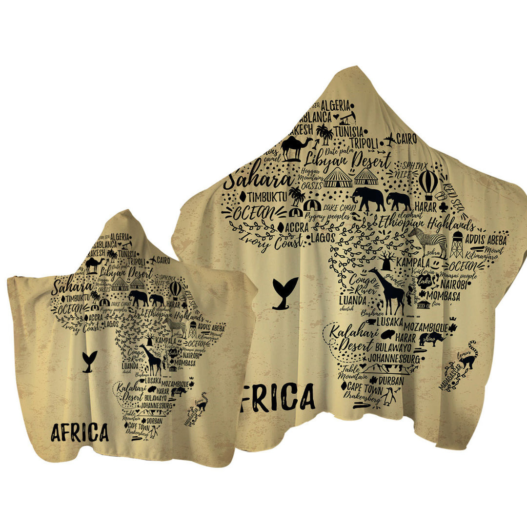 Africa Features The African Continent Towel Hoodie