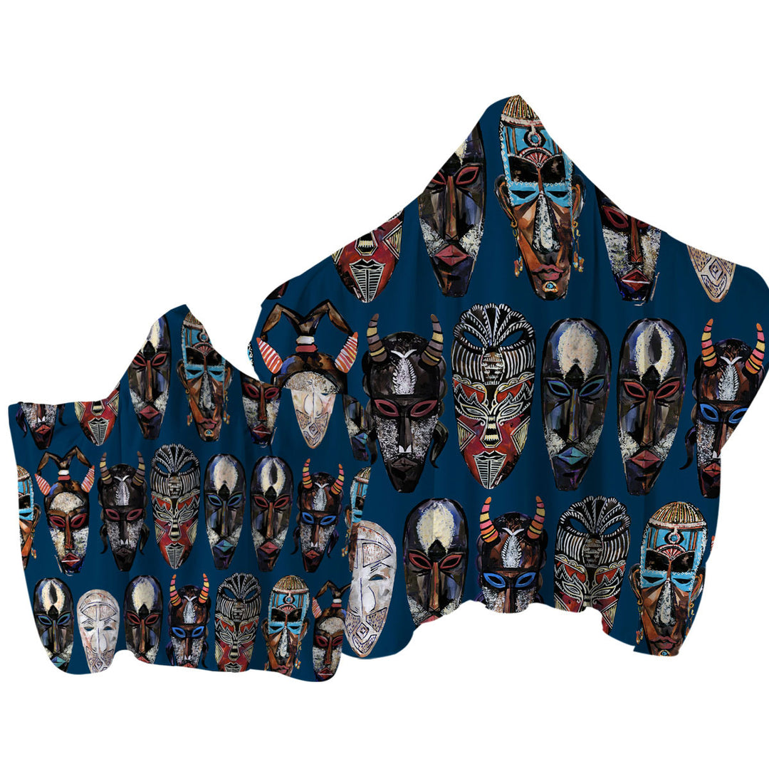 African Masks Towel Hoodie