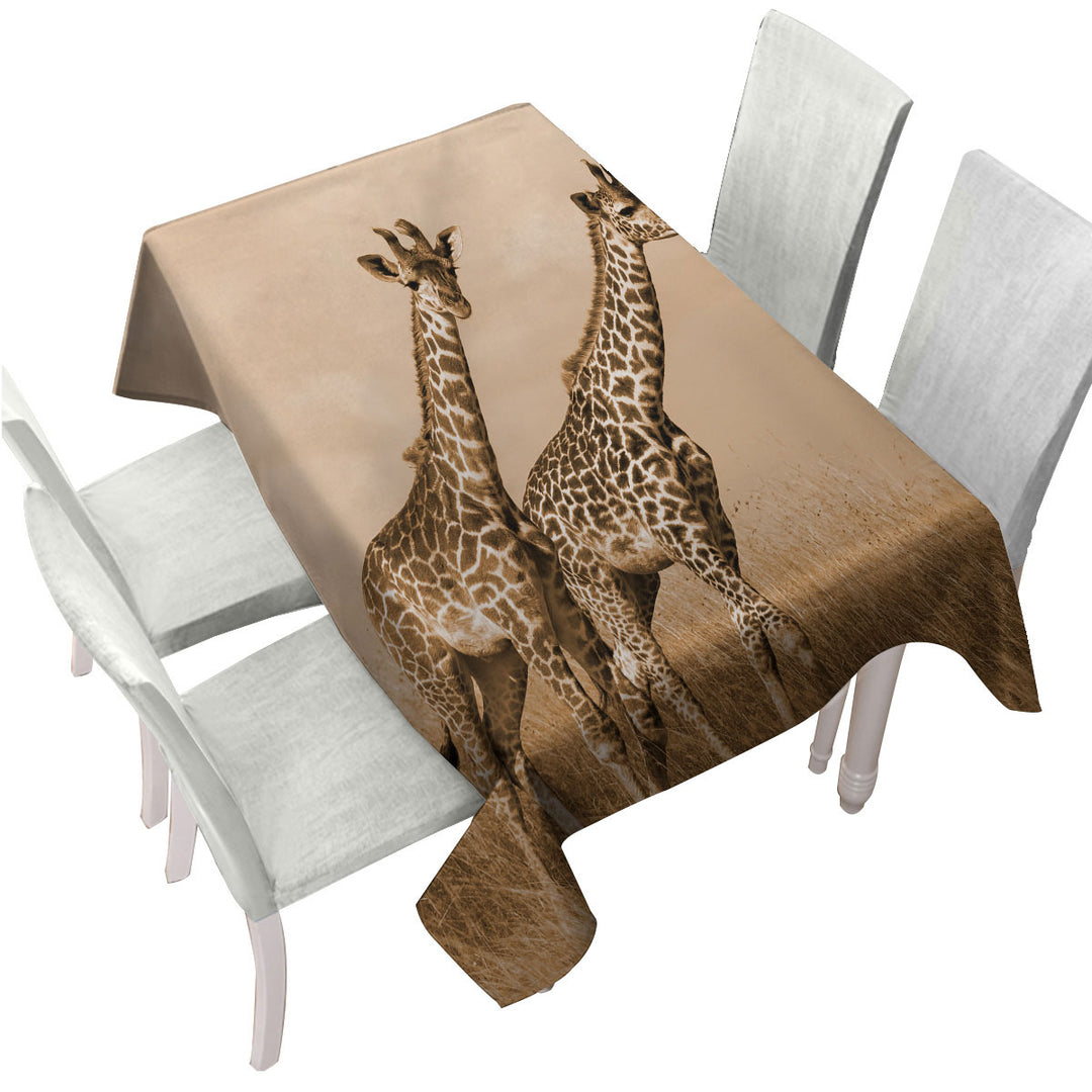 African Wildlife Wild Giraffes Tablecloths