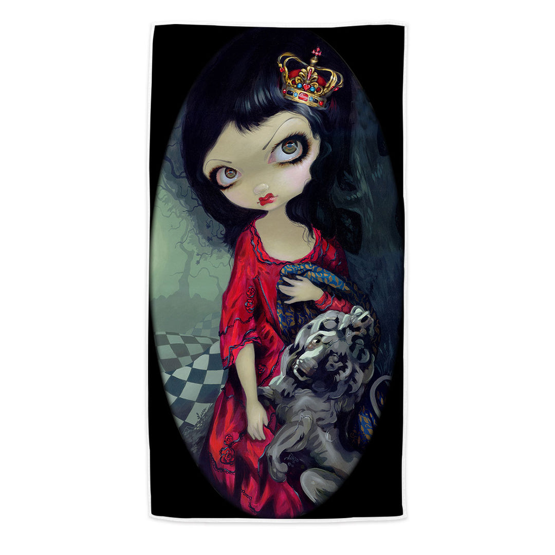 Alice Beach Towels Fairytale Painting Looking Glass Red Queen