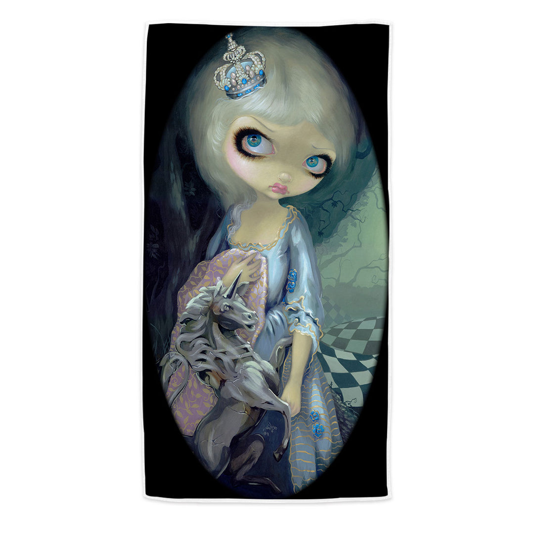 Alice Beach Towels Fairytale Painting Looking Glass White Queen