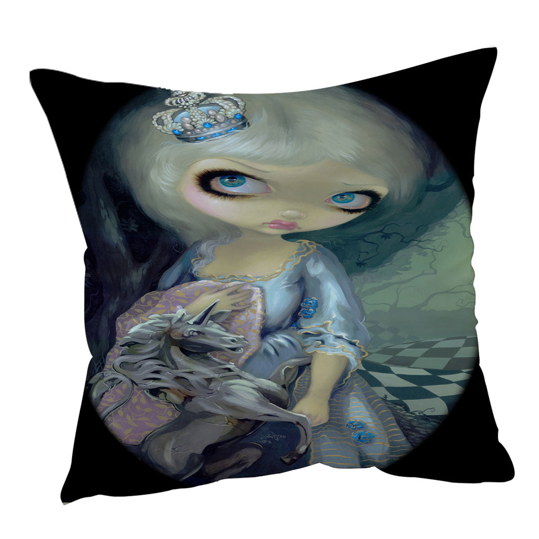 Alice Cushion Cover Fairytale Painting Looking Glass White Queen