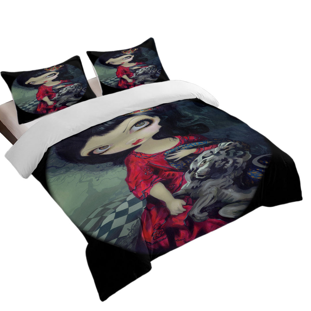 Alice Fairytale Painting Looking Glass Red Queen Good Duvet Covers