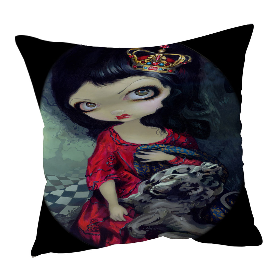 Alice Sofa Pillows Fairytale Painting Looking Glass Red Queen