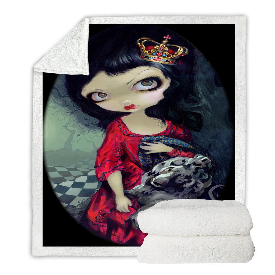 Alice Throws Fairytale Painting Looking Glass Red Queen