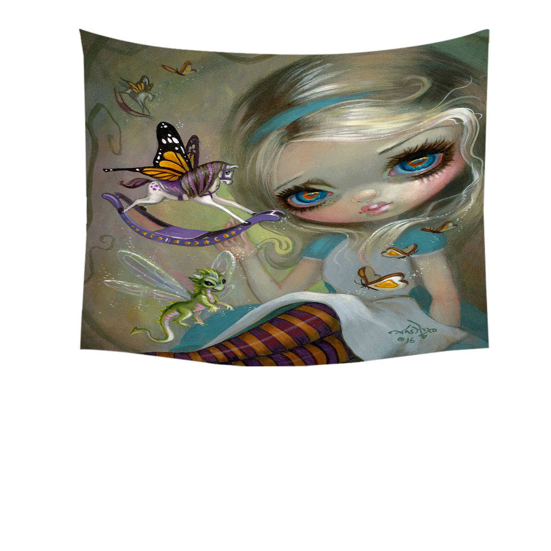 Alice Wall Decor Fairytale Painting Looking Glass Insects Tapestry