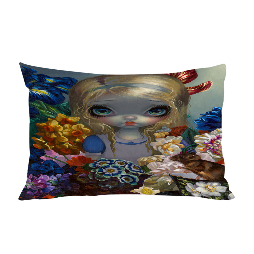 Alice With the Dormouse and Flowers Custom Pillow Cases