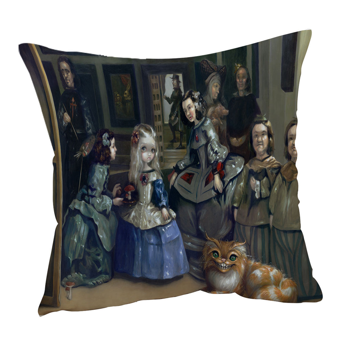 Alice and Las Meninas Throw Pillow