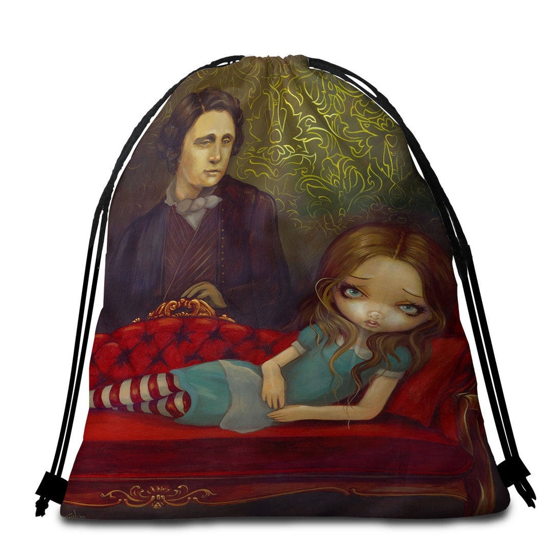 Alice and Lewis Carroll Beach Bags and Towels Set