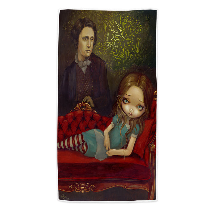 Alice and Lewis Carroll Microfiber Beach Towel