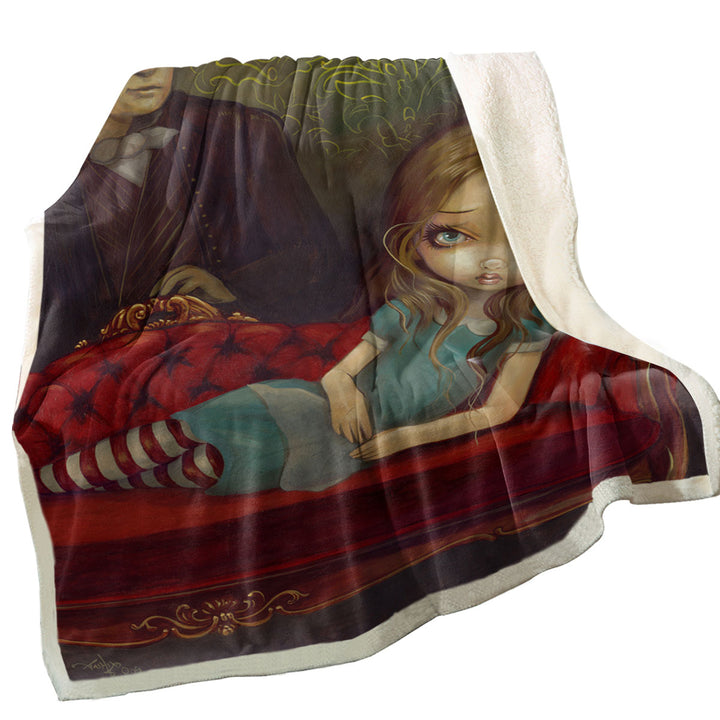 Alice and Lewis Carroll Throw Blanket