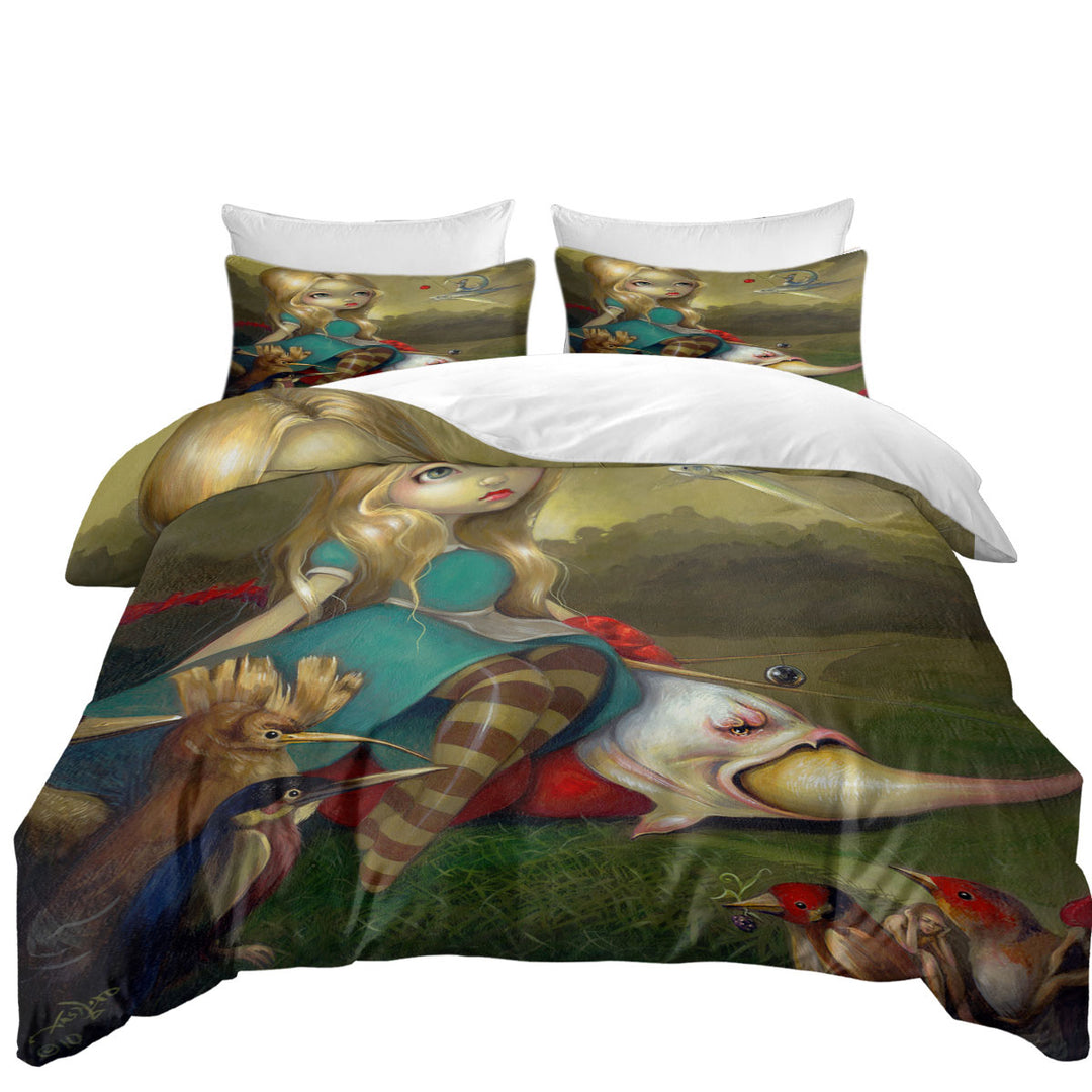 Alice and the Bosch Birds Duvet Cover