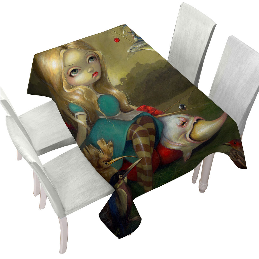 Alice and the Bosch Birds Tablecloth