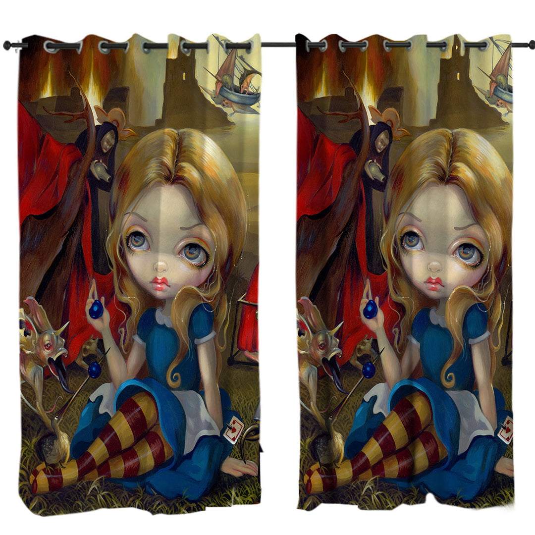 Alice and the Bosch Monsters Drapes and Curtains