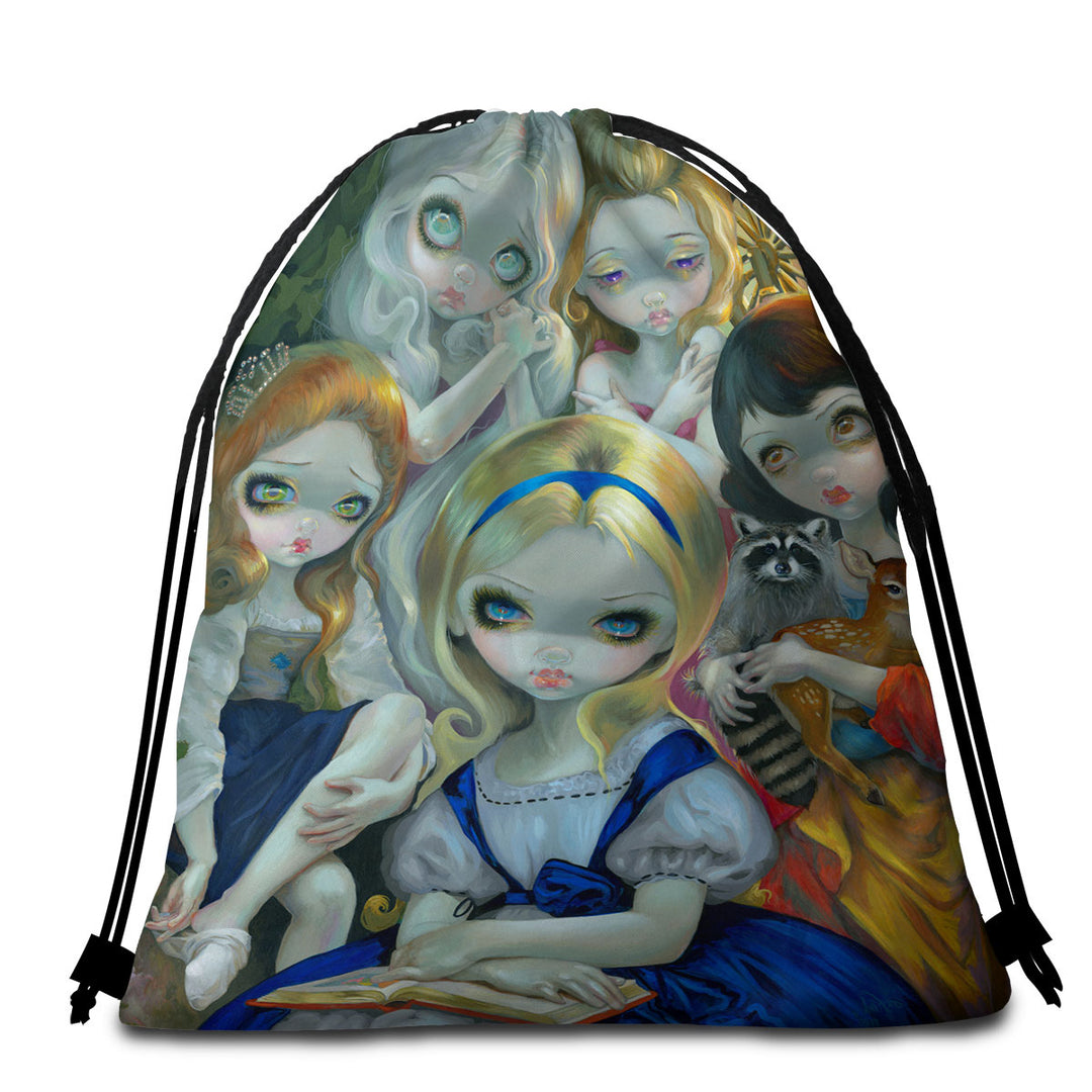 Alice and the Bouguereau Princesses Beach Towel Bags