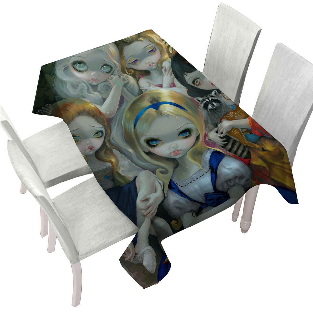 Alice and the Bouguereau Princesses Table Cover