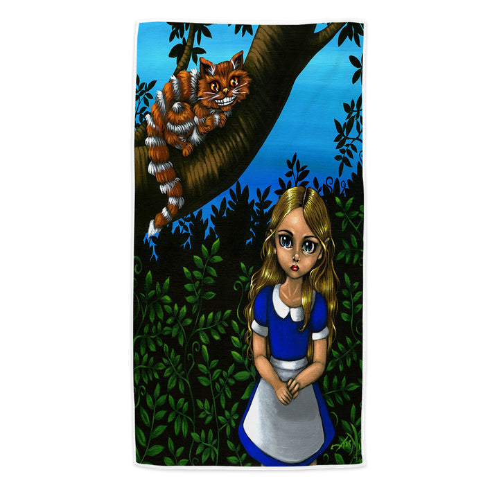 Alice and the Cheshire Cat Beach Towel