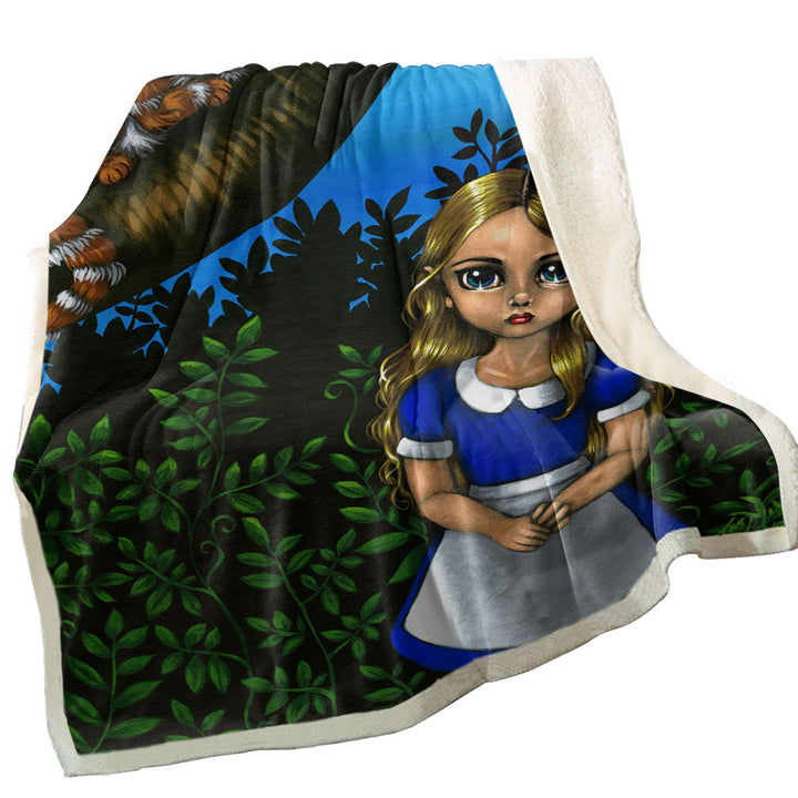 Alice and the Cheshire Cat Fleece Blankets