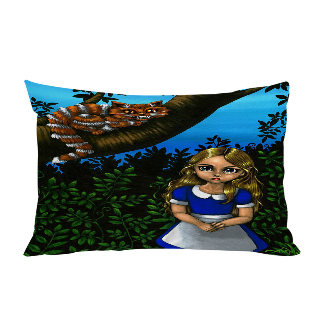 Alice and the Cheshire Cat Pillow Cases