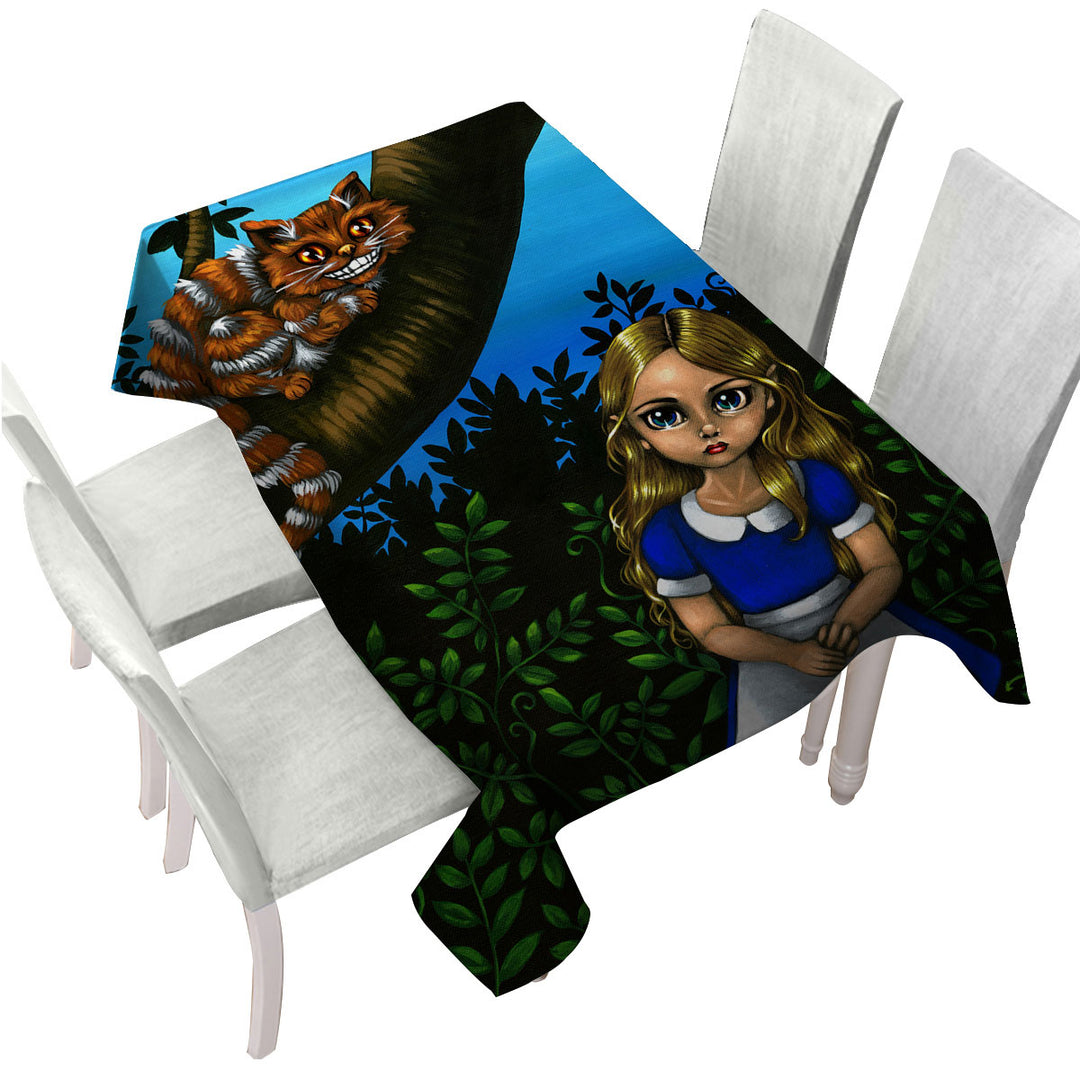 Alice and the Cheshire Cat Tablecloth