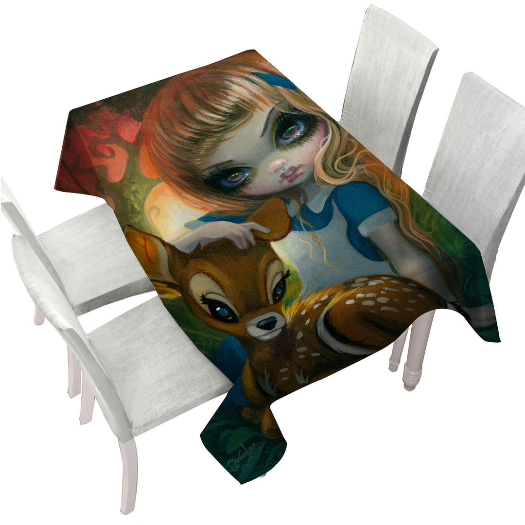 Alice and the Fawn Deer Custom table Covers