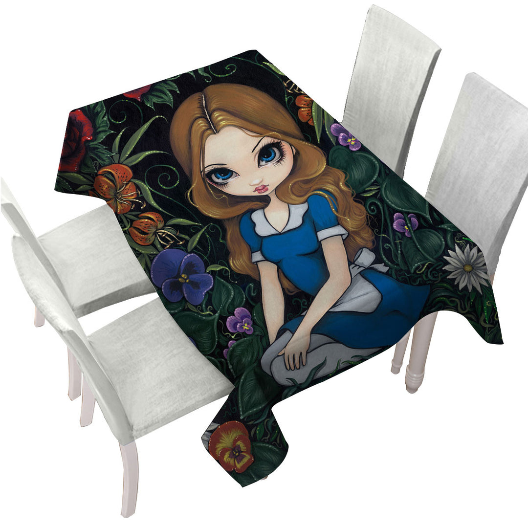 Alice and the Flowers Custom table cloth