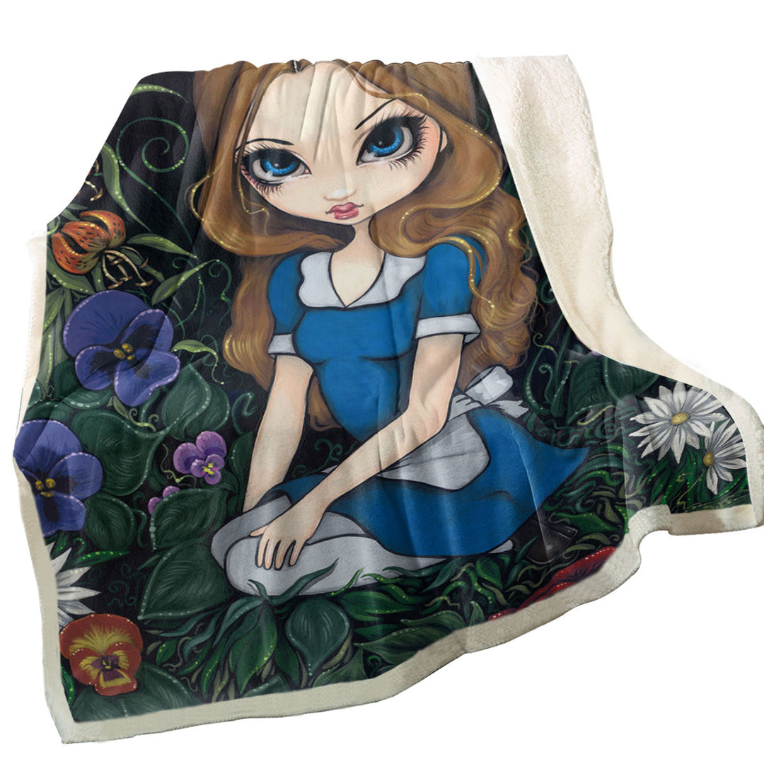 Alice and the Flowers Decorative Blankets